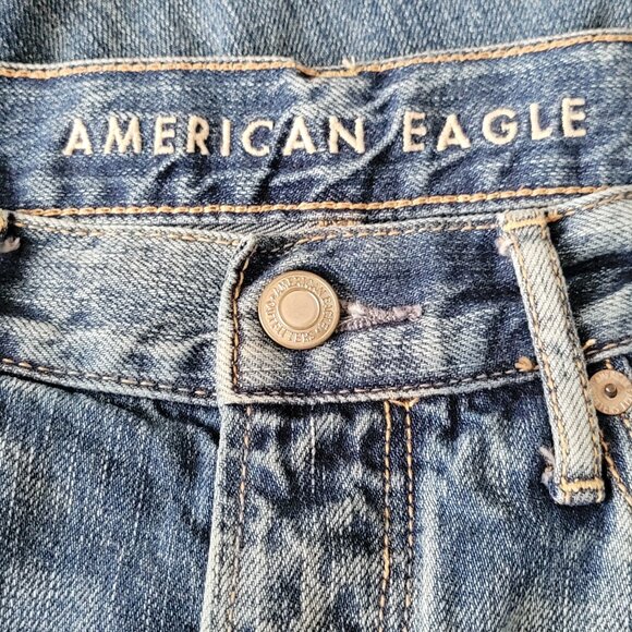 American Eagle Hi-Rise Girlfriend Button Fly Distressed Mom Jeans W28 L29 - Picture 8 of 12